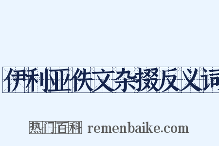 伊利亚佚文杂掇反义词是什么意思的图片